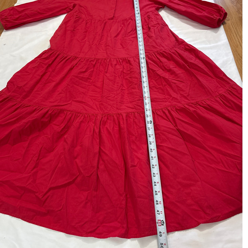 Pomander Place by Tuckernuck Women’s M Mabel Tiered Maxi Dress Hibiscus Red - Picture 15 of 16